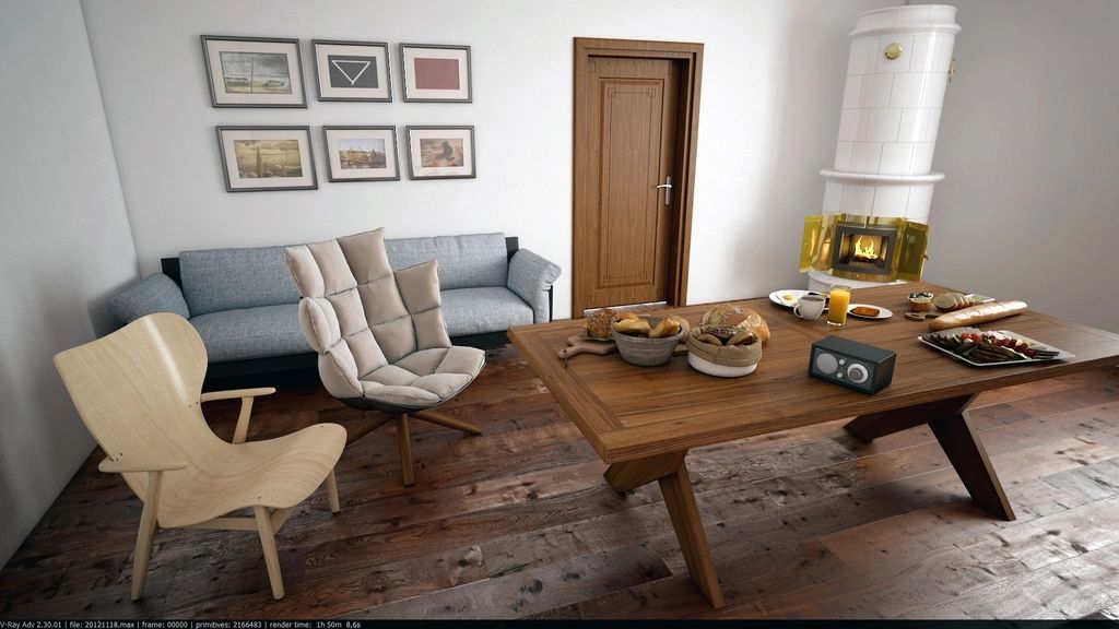 The dining room, laid for service